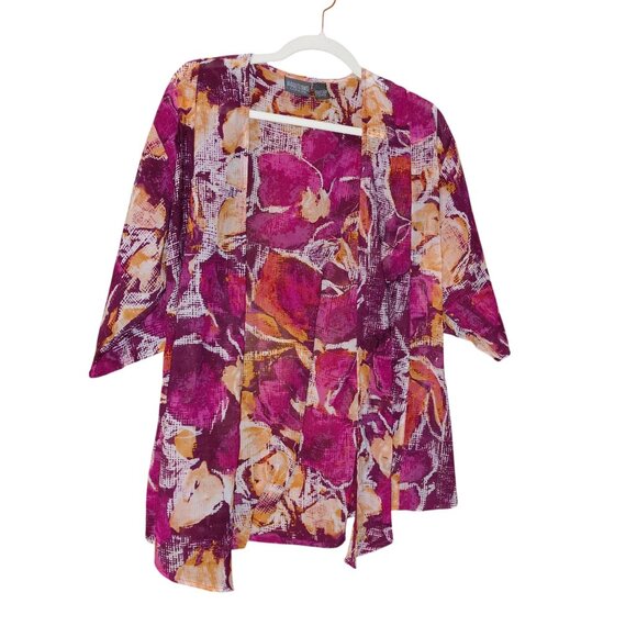 Chico's floral sheer cardigan blouse size 0 - Picture 1 of 10